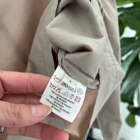 NWOT CALVIN KLEIN Khaki Cotton Blouse - Picture 6 of 6